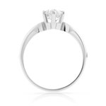Bague solitaire or 750 blanc diamant 1 carat - vue 2