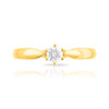 Bague solitaire or 750 jaune diamant 25/100e de carat - vue V3