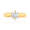 Bague solitaire or 750 jaune diamant 70/100e de carat - vue V3
