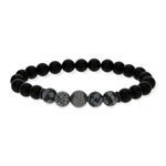 Bracelet onyx boule acier 19 cm - vue 1