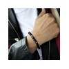 Bracelet acier onyx bleus et noirs 18,5 cm - vue Vporté 1