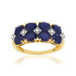 Bague or 375 2 tons saphirs diamants - vue 1