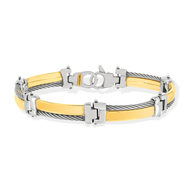 Bracelet acier et or 750 jaune