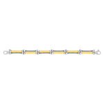 Bracelet acier et or 750 jaune - vue 2