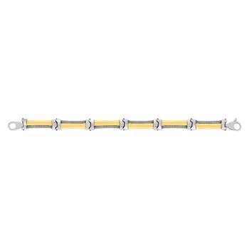 Staal en 750 geelgouden armband