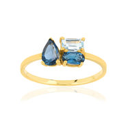 Bague or jaune 375 topazes traitées