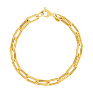 Bracelet or jaune 375 double chaîne maille ovale