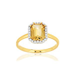 Bague or 375 2 tons citrine diamants - vue 1