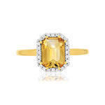 Bague or 375 2 tons citrine diamants - vue 3