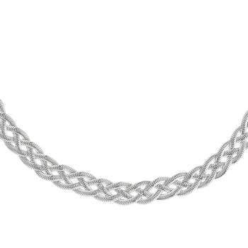 Collier acier maille tressée 48 cm