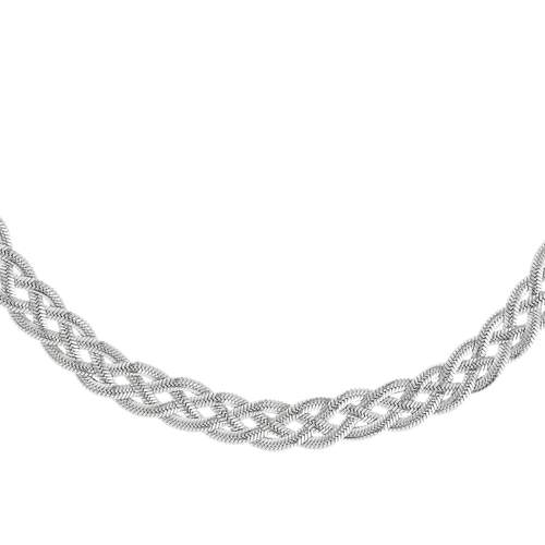 Collier acier maille tressée 48 cm