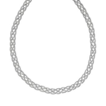 Collier acier maille tressée 48 cm