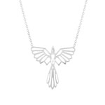 Collier acier maille forçat oiseau 48 cm - vue 1