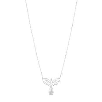 Collier acier maille forçat oiseau 48 cm