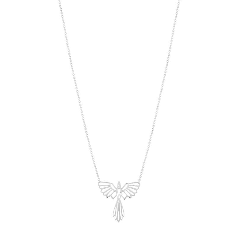 Collier acier maille forçat oiseau 48 cm - vue 2