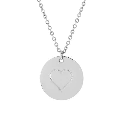 Collier acier maille forçat coeur 45 cm