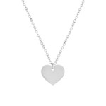 Collier acier maille forçat coeur 45 cm - vue 1