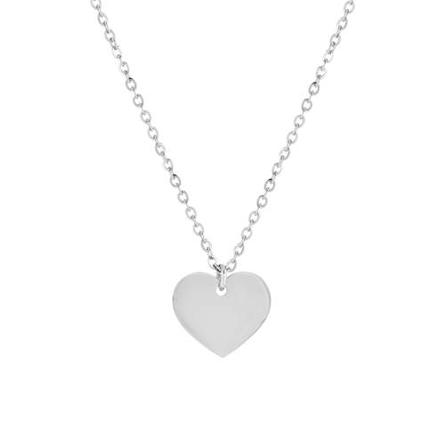 Collier acier maille forçat coeur 45 cm