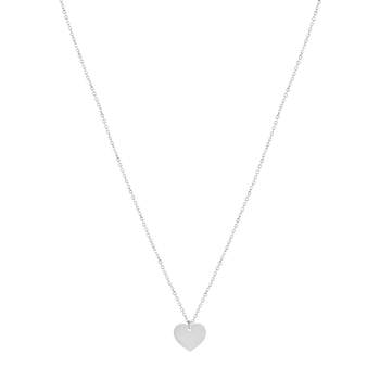 Collier acier maille forçat coeur 45 cm