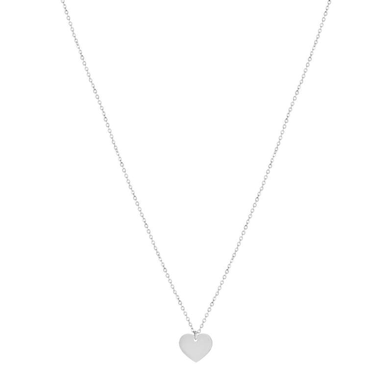 Collier acier maille forçat coeur 45 cm - vue 2