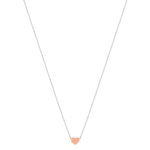 Collier acier maille forçat coeur rose 45 cm - vue 2