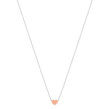 Necklace steel mesh forçat heart pink 45 cm