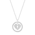 Collier acier maille forçat coeur 48 cm - vue 1