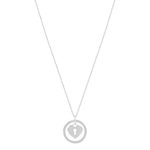 Collier acier maille forçat coeur 48 cm - vue 2