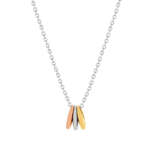 Collier acier maille forçat motif 3 tons 50 cm