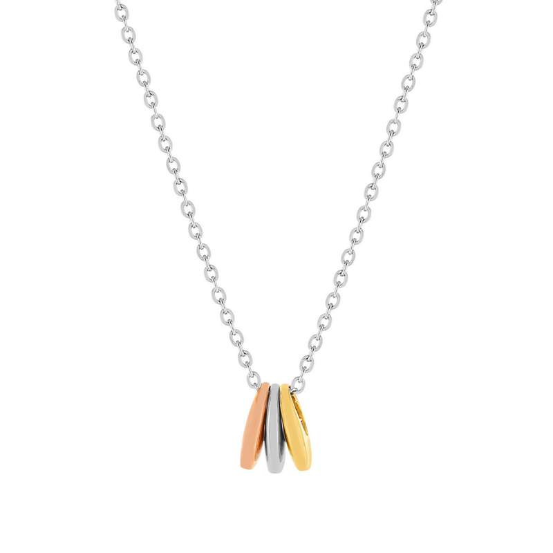 Collier acier maille forçat motif 3 tons 50 cm - vue 1