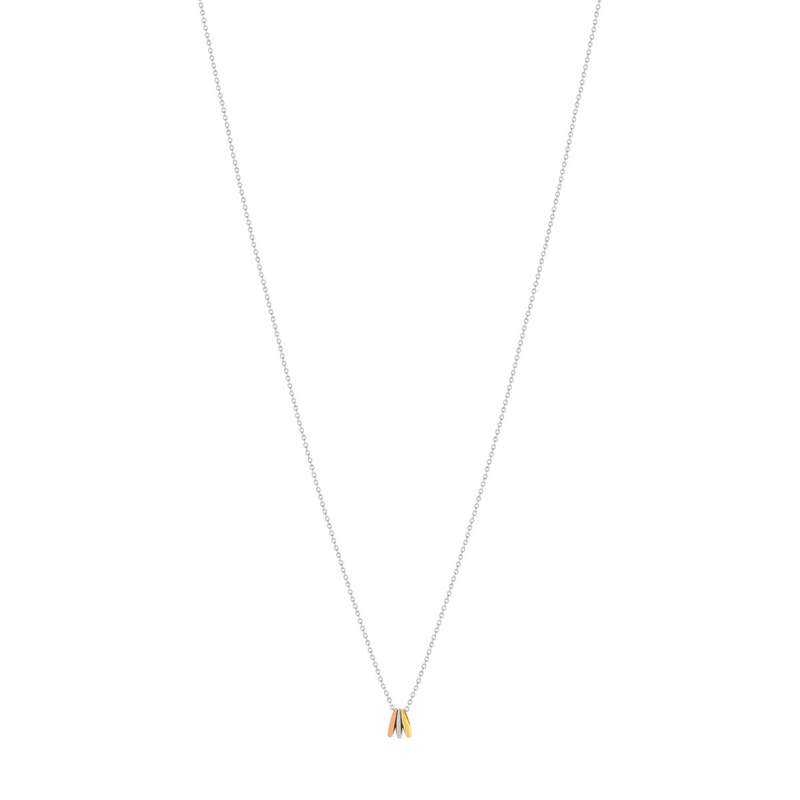 Collier acier maille forçat motif 3 tons 50 cm - vue 2