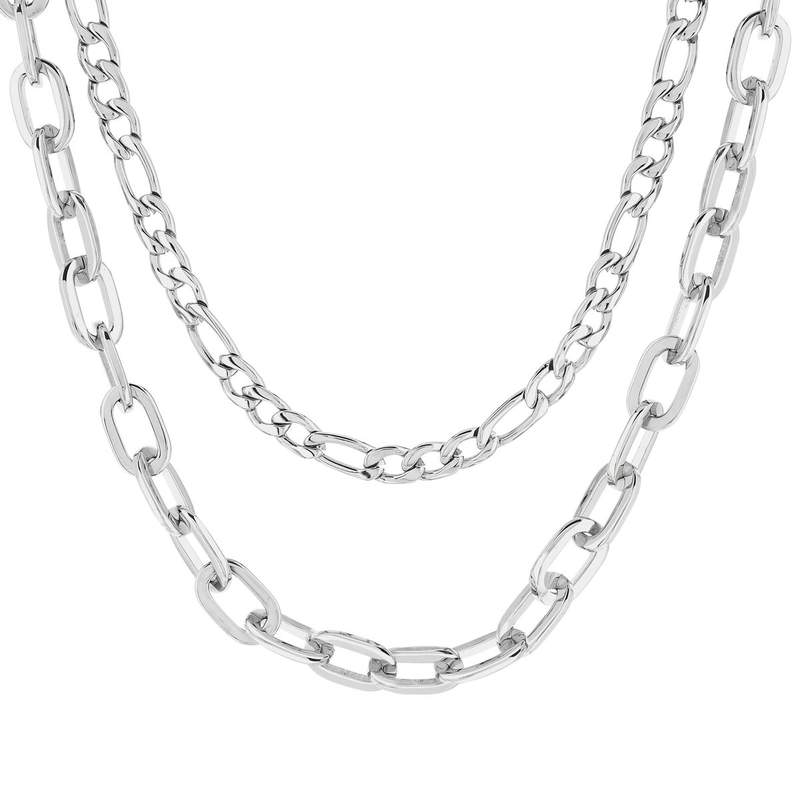 Collier acier maille cheval et fantaisie 44,5 cm - vue 1