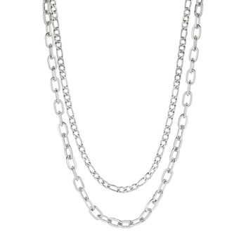 Collier acier maille cheval et fantaisie 44,5 cm