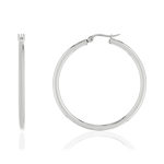 Boucles d'oreilles créoles acier 45 mm - vue 1