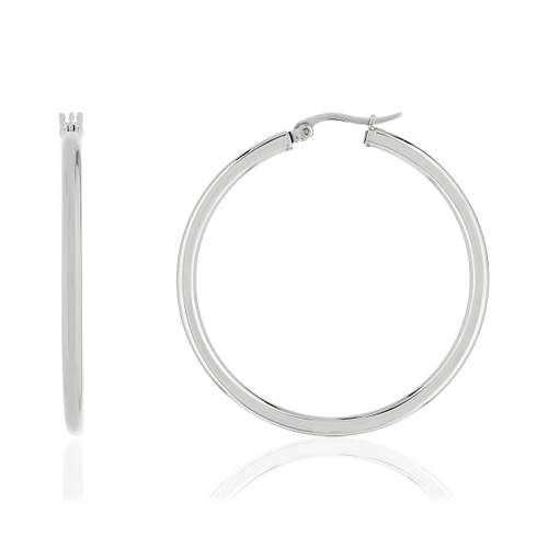 Boucles d'oreilles créoles acier 45 mm