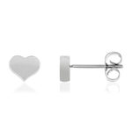 Boucles d'oreilles clous acier coeur - vue 1