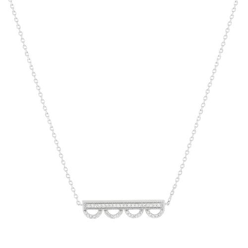 Collier or blanc 375 diamants 42 cm
