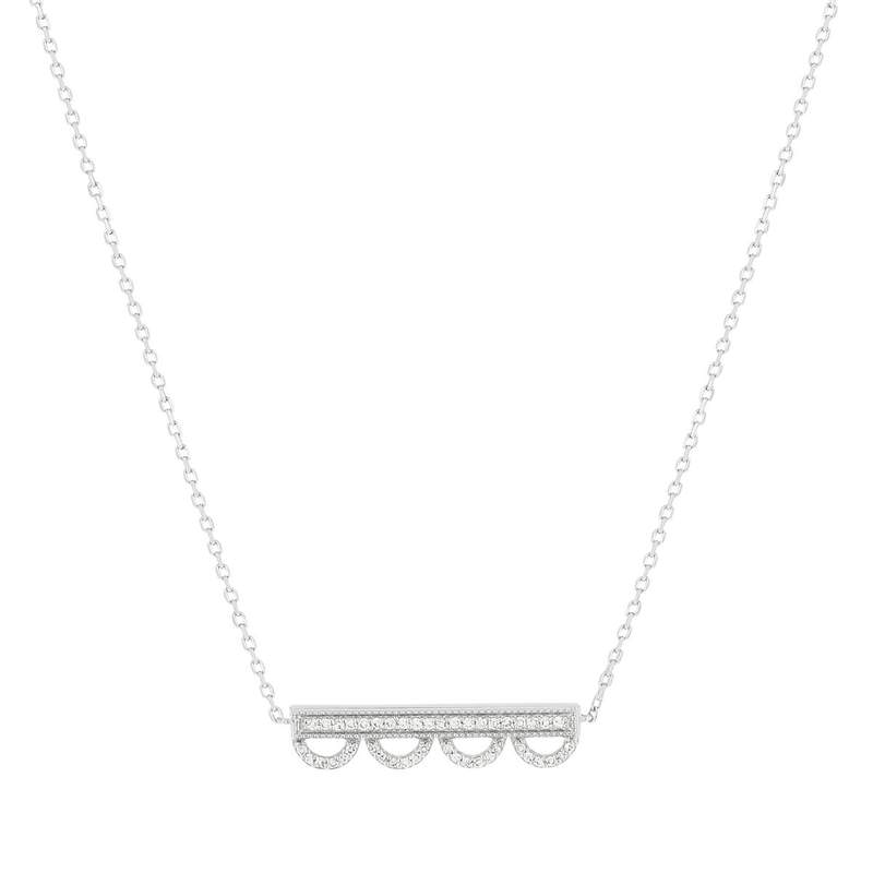 Collier or blanc 375 diamants 42 cm - vue 1