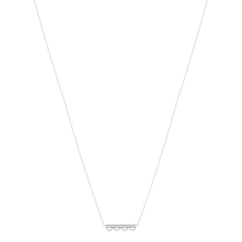 Collier or blanc 375 diamants 42 cm - vue 2