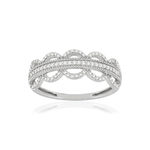 Bague or blanc 375 diamants - vue 1