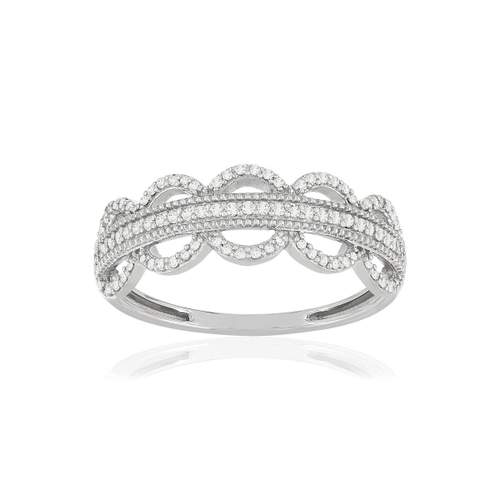 Bague or blanc 375 diamants