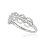 Bague or blanc 375 diamants - vue D1