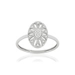 Bague or blanc 375 diamants - vue 1