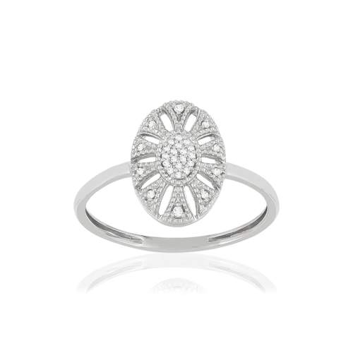 Bague or blanc 375 diamants