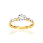 Bague or blanc 750 diamants - vue 1