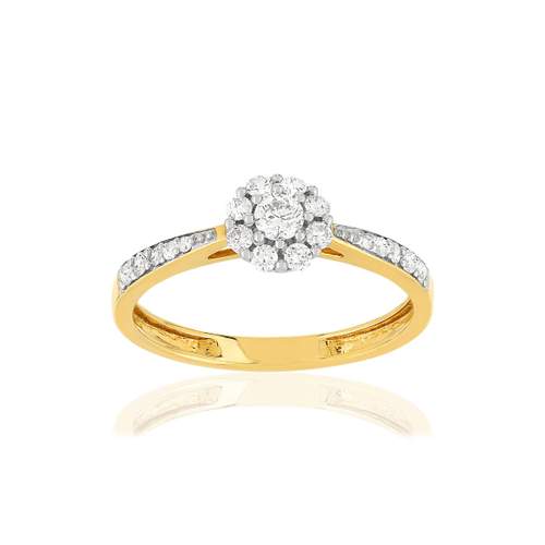 Bague or blanc 750 diamants