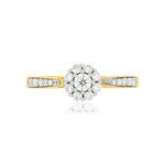 Bague or blanc 750 diamants - vue 3