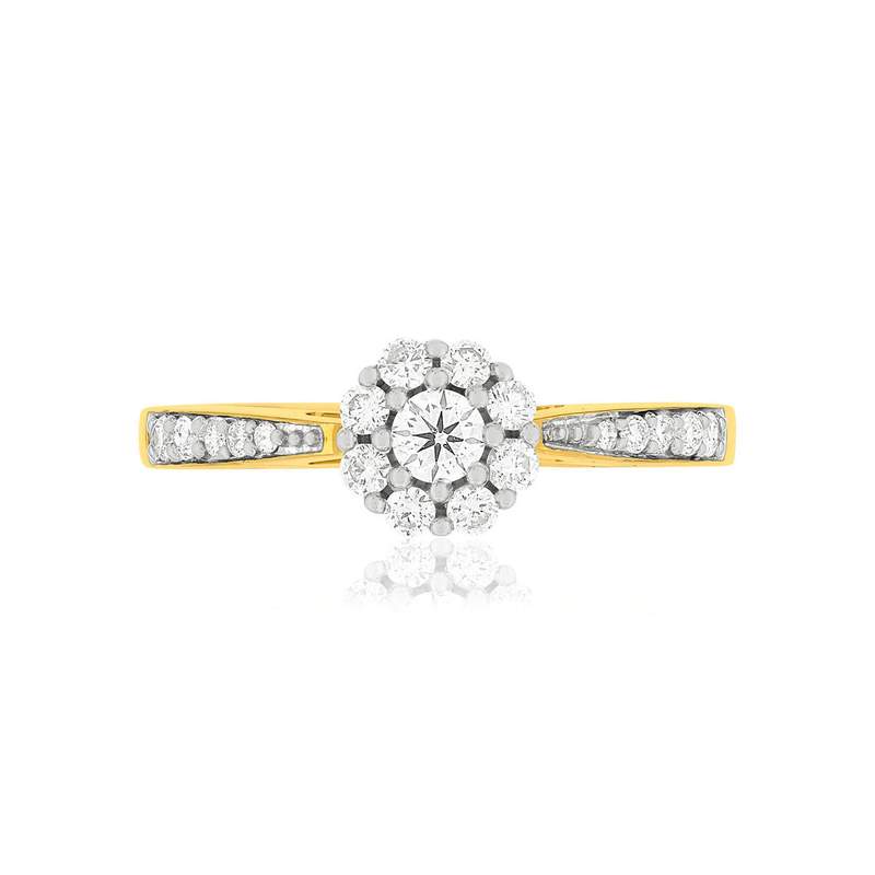 Bague or blanc 750 diamants - vue 3