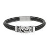 Bracelet matière synthétique noire acier 21 cm - vue V1