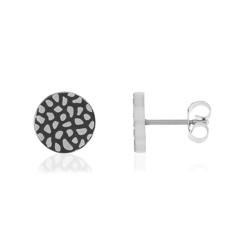 Boucles d'oreilles clous acier - vue 1